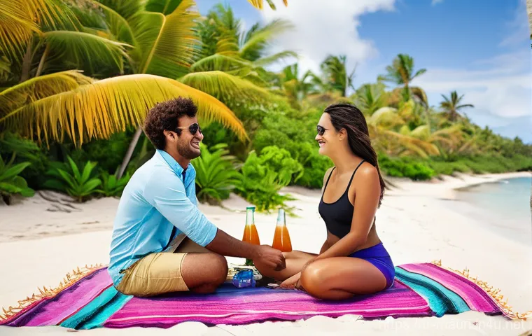 모리셔스 서핑 명소 - **Prompt:** A young woman, wearing a bright teal rash guard and black board shorts, is learning to s...